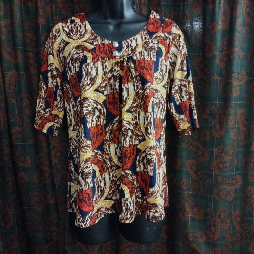 Womens Short Sleeve Blouse Size M